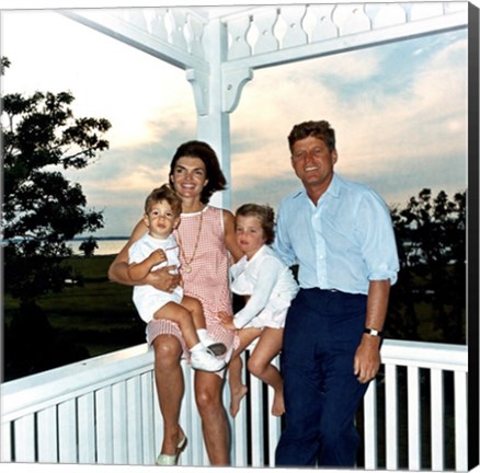 Framed JFK and family in Hyannis Port, August 1962 Print