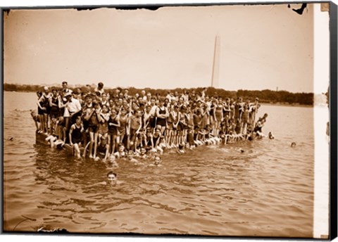Framed Hawaiian Swimmers at Potomac Tidal Basin Print