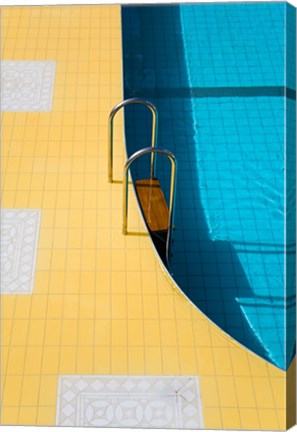 Framed High angle view of a swimming pool ladder, Banderas Bay, Puerto Vallarta, Jalisco, Mexico Print