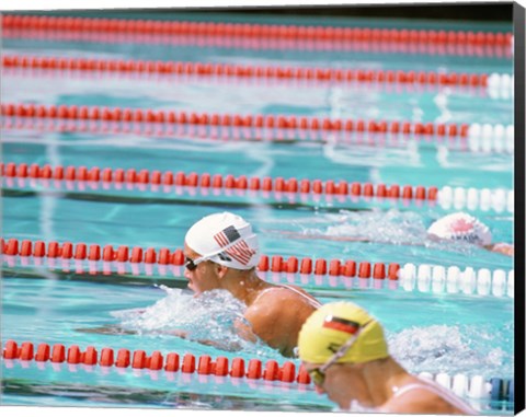 Framed US Swimmer Susan Rapp Print