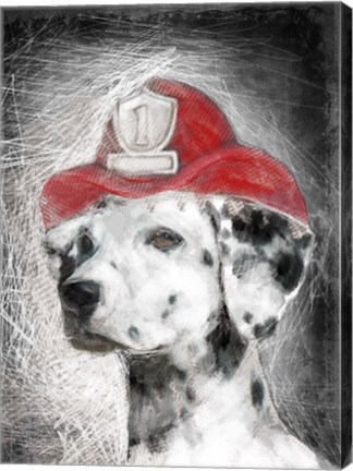 Framed Firefighter Dalmation Print