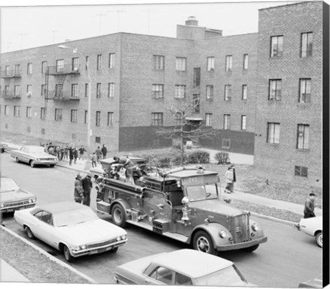 Framed USA, New York City, fire engine Print