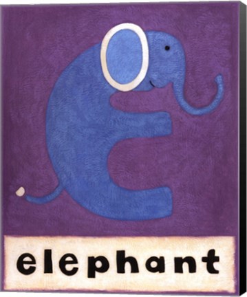 Framed E is for Elephant Print