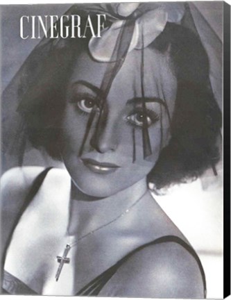 Framed Joan Crawford CINEGRAF Magazine Print