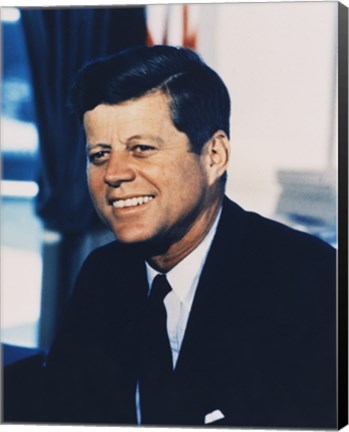 Framed John F. Kennedy, White House Color Photo Portrait Print