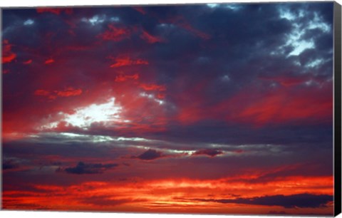 Framed Kihei Red Sunset Print