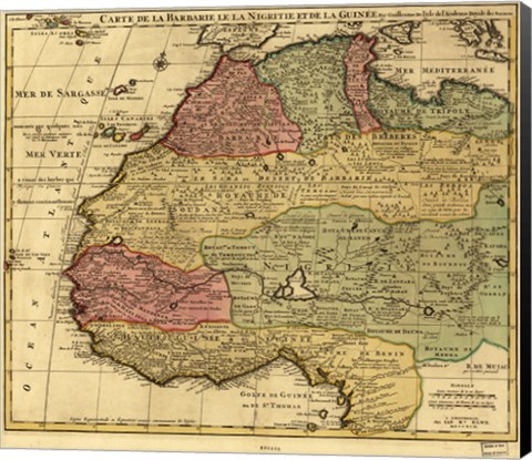 Framed Map of Africa 1742 Print