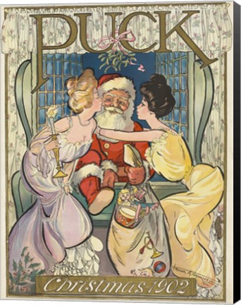 Framed Santa 1902 Puck Cover Print