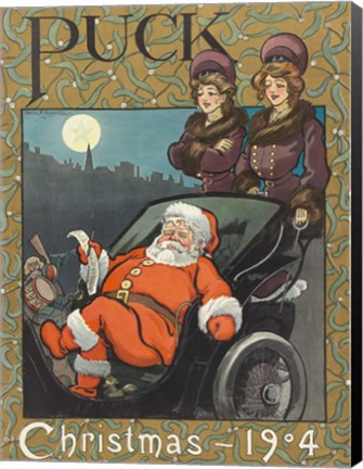 Framed Santa 1904 Puck Cover Print