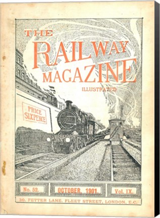 Framed Railway Magazine October 1901 Cover Print