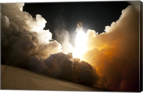 Framed STS-130 Exhaust Cloud Engulfs Launch Pad 39A Print