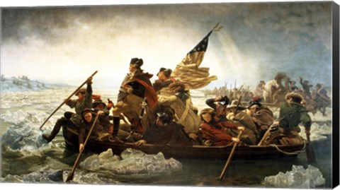 Framed Washington Crossing the Delaware by Emanuel Leutze, MMA-NYC, 1851 Print