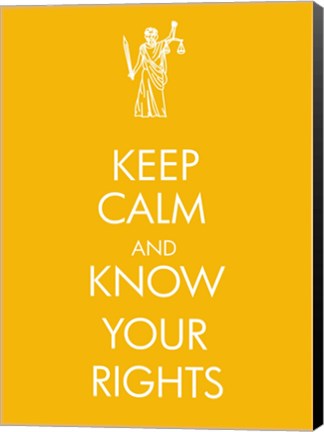 Framed Keep Calm and Know Your Rights Print