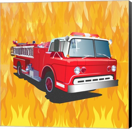 Framed Fire Truck Print