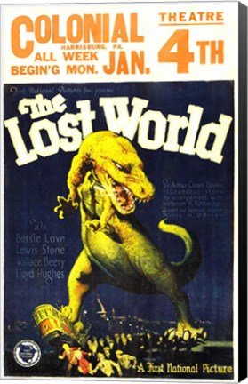 Framed Lost World Film Poster, 1925 Print