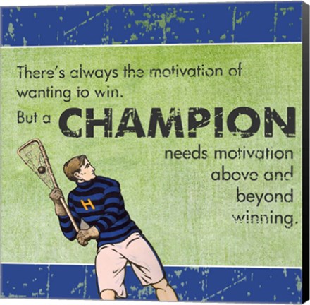 Framed Motivation of a Champion Print