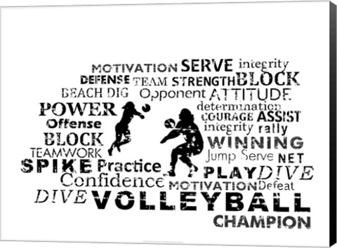 Framed Volleyball Text Print