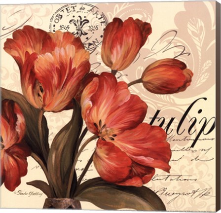 Framed Red &amp; White II- mini Print