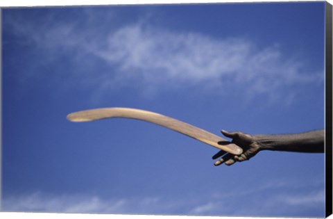 Framed Throwing Non- Return, Fighting Boomerang, Australia Print