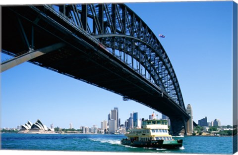 Framed Low angle view of a bridge, Sydney Harbor Bridge, Sydney, Australia Print