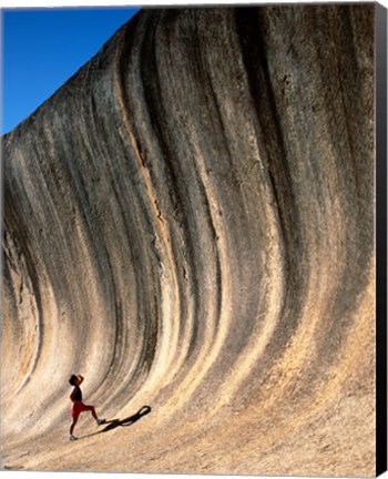 Framed Low angle view of a rock, Wave Rock, Hyden, Western Australia, Australia Print