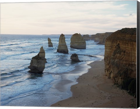 Framed Rock formations on the coast, Twelve Apostles, Port Campbell National Park, Victoria, Australia Print