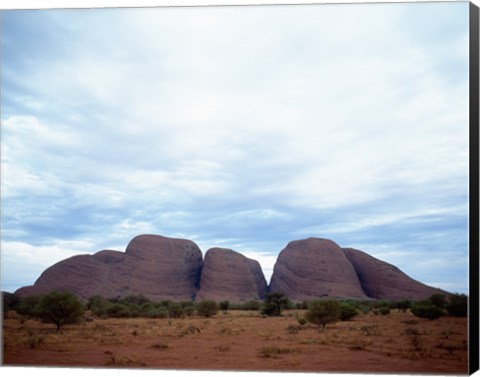 Framed Rock formations on a landscape, Olgas, Uluru-Kata Tjuta National Park, Northern Territory, Australia Print