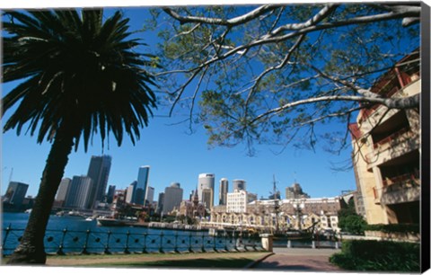 Framed Buildings on the waterfront, Sydney, New South Wales, Australia Print