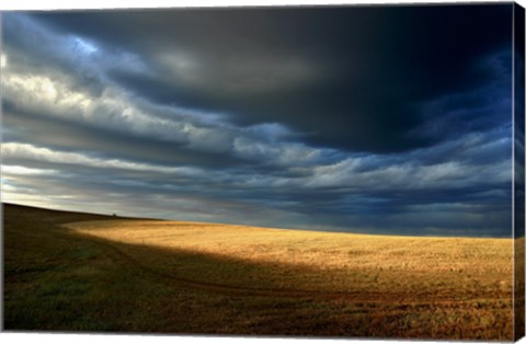 Framed Storm clouds over a landscape, Eyre Peninsula, Australia Print