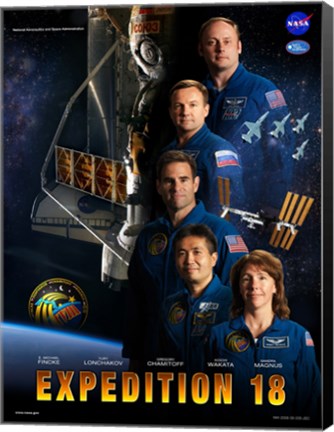 Framed Expedition 18 Crew Poster Print