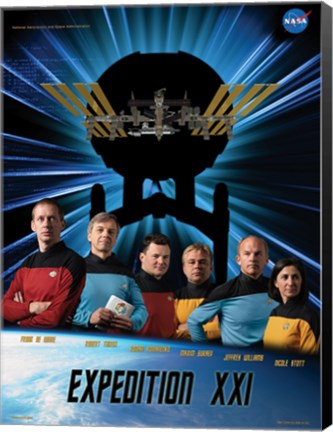 Framed Expedition 21 Star Trek Crew Poster Print