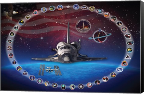 Framed Space Shuttle Discovery Tribute Poster Print