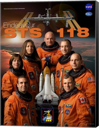 Framed STS 118 Mission Poster Print