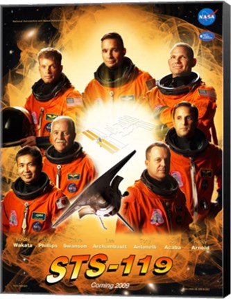 Framed STS 119 Mission Poster Print