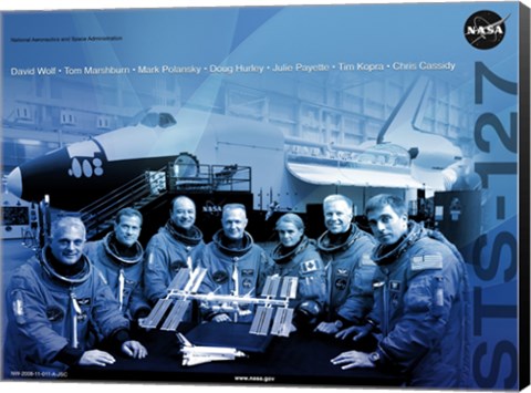 Framed STS 127 Mission Poster Print