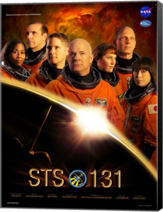 Framed STS 131 Crew Poster Print