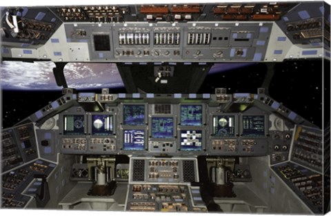 Framed Atlantis Interior Control Panel Print