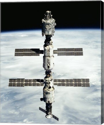 Framed International Space Station after Russian module installation Print