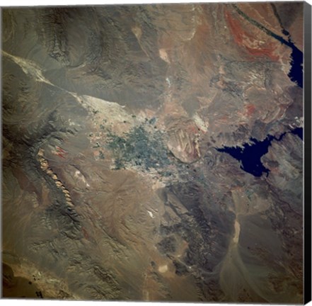 Framed Las Vegas from space as taken by shuttle atlantis Print