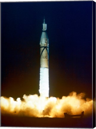 Framed Launch of Jupiter C with Explorer Print