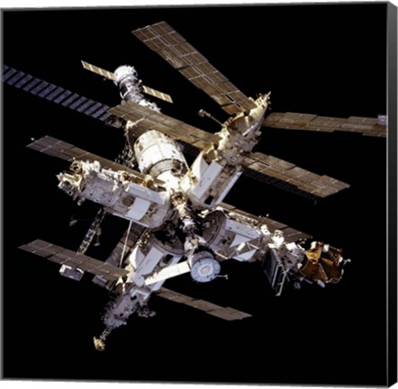 Framed Mir Space Station From Below Print