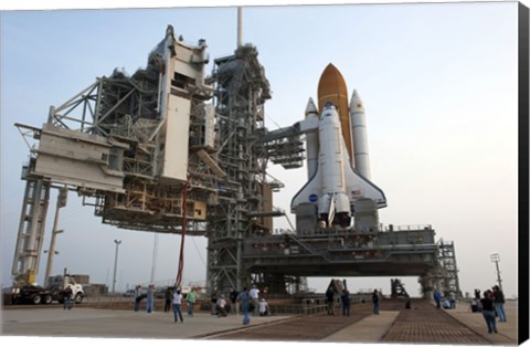 Framed Payload Canister and Atlantis at Pad Print