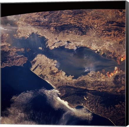 Framed San Francisco taken from space by shuttle columbia Print