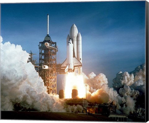 Framed Space Shuttle Columbia launching Print