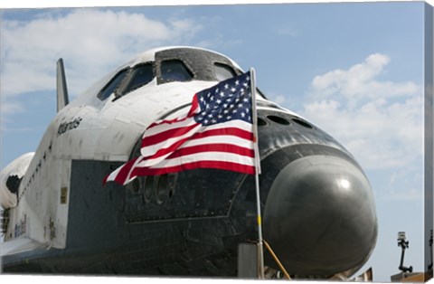 Framed STS-135 Atlantis on the Shuttle Landing Facility&#39;s Runway 15 Print