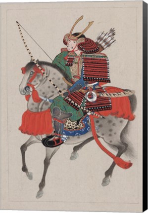 Framed Samurai Riding a Horse Print