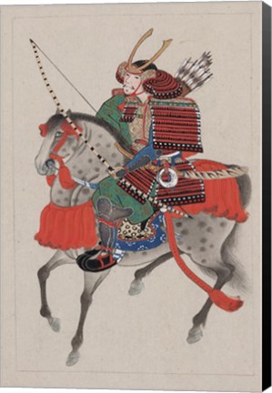 Framed Samurai Riding a Horse Print