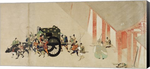 Framed Emperor Nijo escaping from the Imperial Palace to the Rokuhara mansi Print