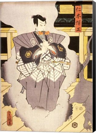 Framed Japanese, 1786 - 1864 Actor as Nikki Danjo, 1857 color woodcut Print