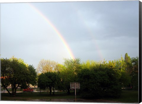 Framed Double Rainbow, Poland Print